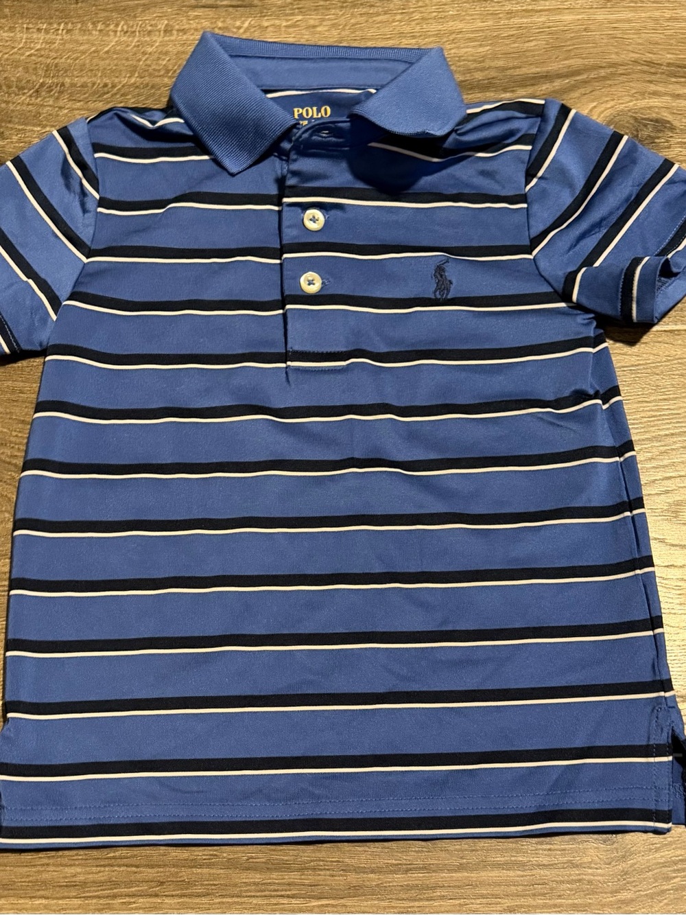 Polo by Ralph Lauren Boys' Blue Striped Collar Shirt 3t